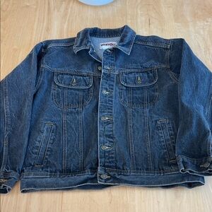 Vintage Wrangler Men's Rugged Wear Washed Black Denim Jacket